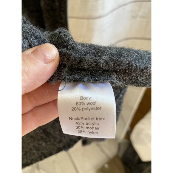 Italian Marisol Wool Sweater/Coat Gray Long Gorgeous Made In Italy - Picture 3 of 5